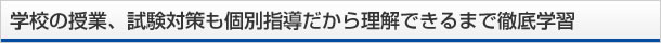 学校の授業、試験対策も個別指導だから理解できるまで徹底学習