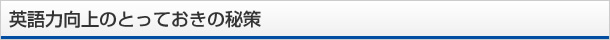 英語力向上のとっておきの秘策