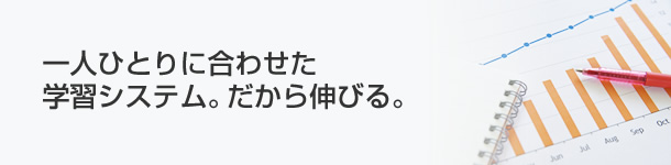 一人ひとりに合わせた学習システム。だから伸びる。